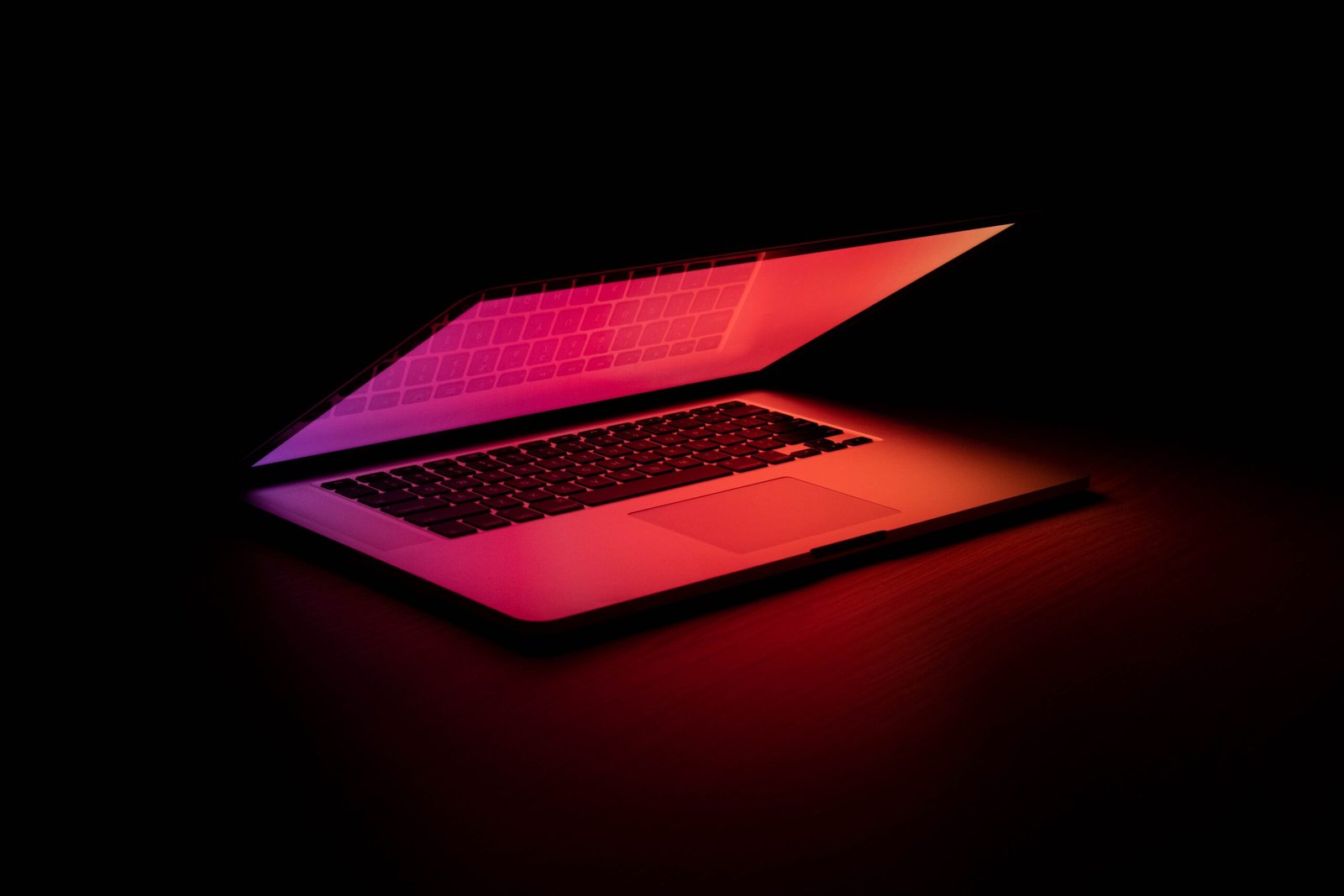 laptop in dark
